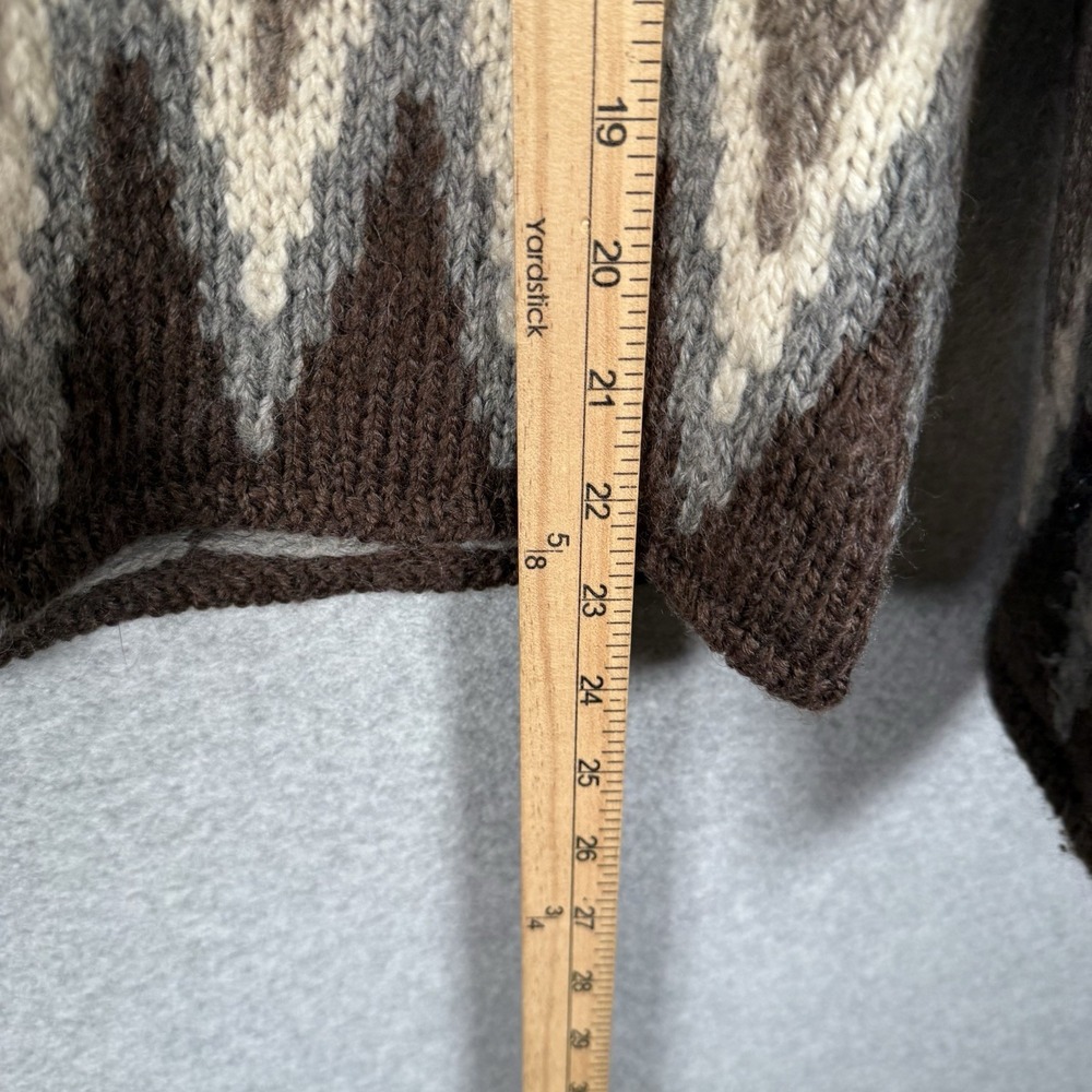 J. Jill Wool Cardigan Womens Small Brown Fair Isle Button Front Sweater - Picture 5 of 7